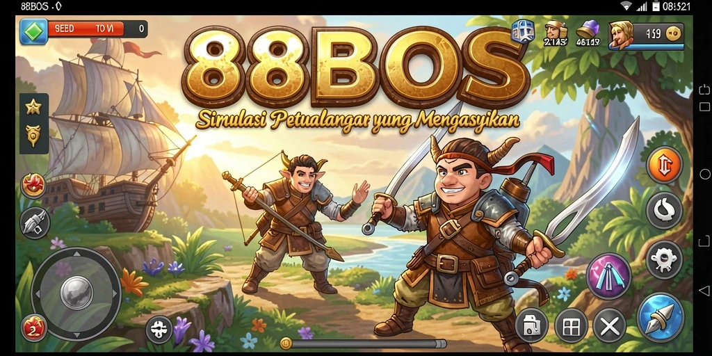 Screenshot gameplay <strong>88BOS</strong> yang menampilkan berbagai misi dan interaksi menarik.