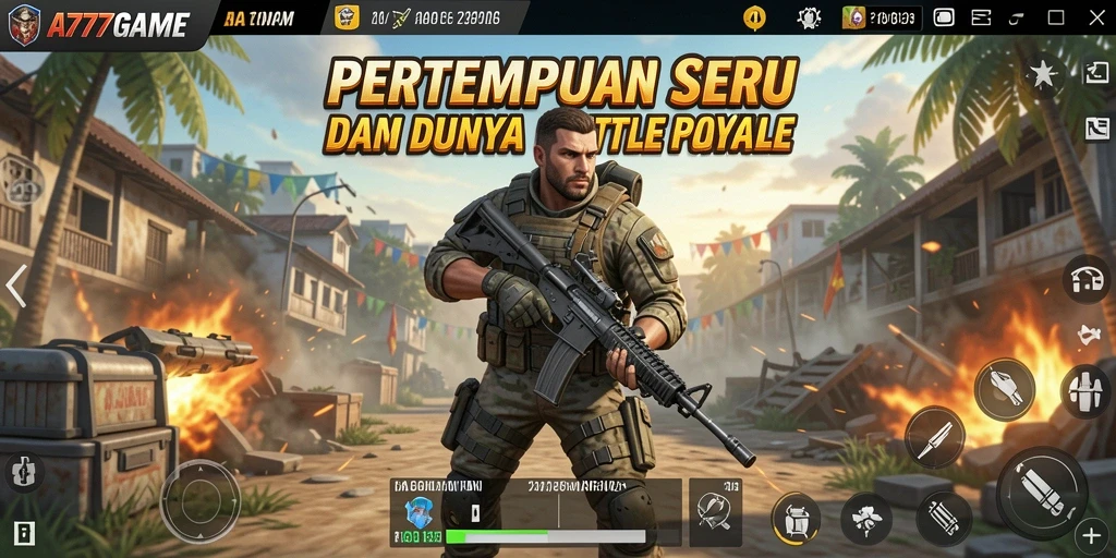 Tangkapan layar menampilkan pertempuran mendebarkan di A777GAME