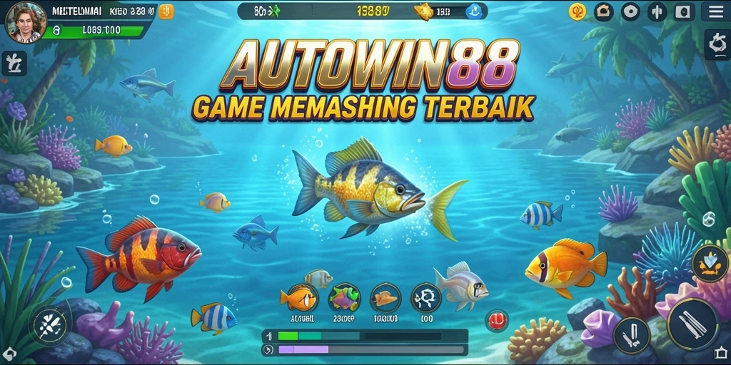 Gameplay AUTOWIN88 yang menampilkan keseruan memancing ikan.
