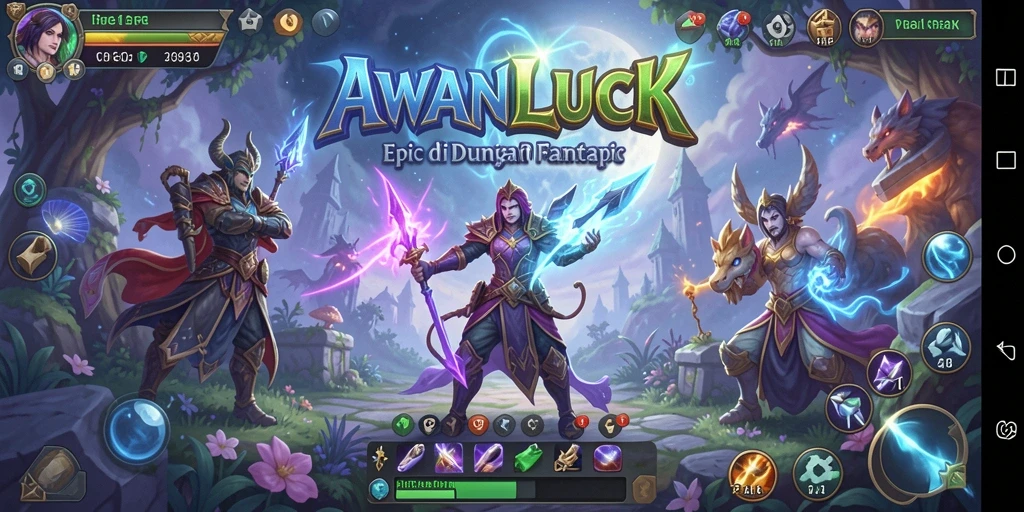 Tampilan gameplay dinamis dan mendebarkan di AWANLUCK.