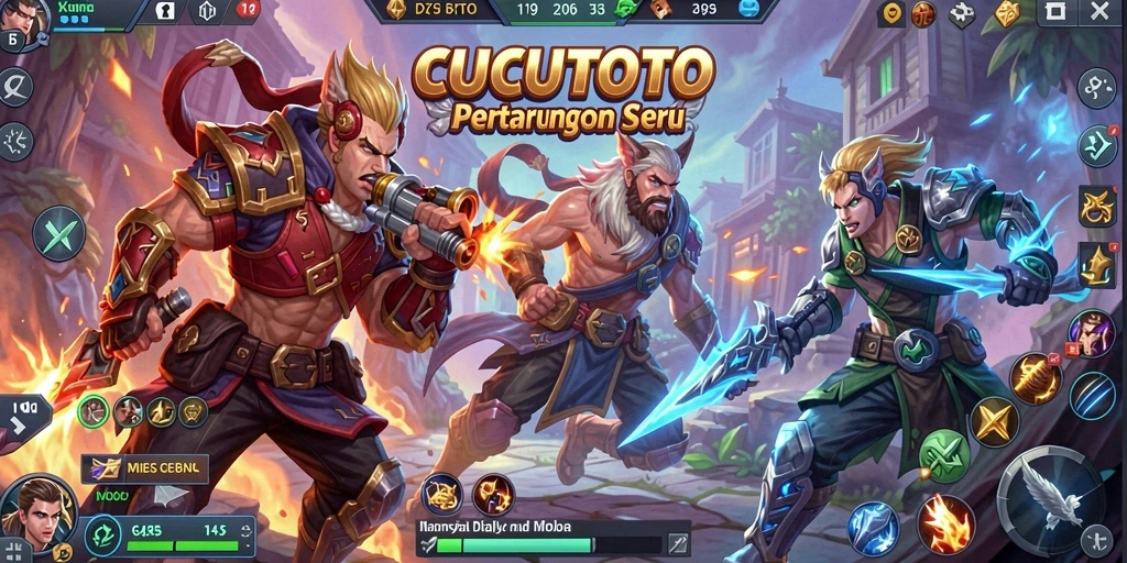 Screenshot gameplay CUCUTOTO menampilkan aksi pertempuran yang intens.
