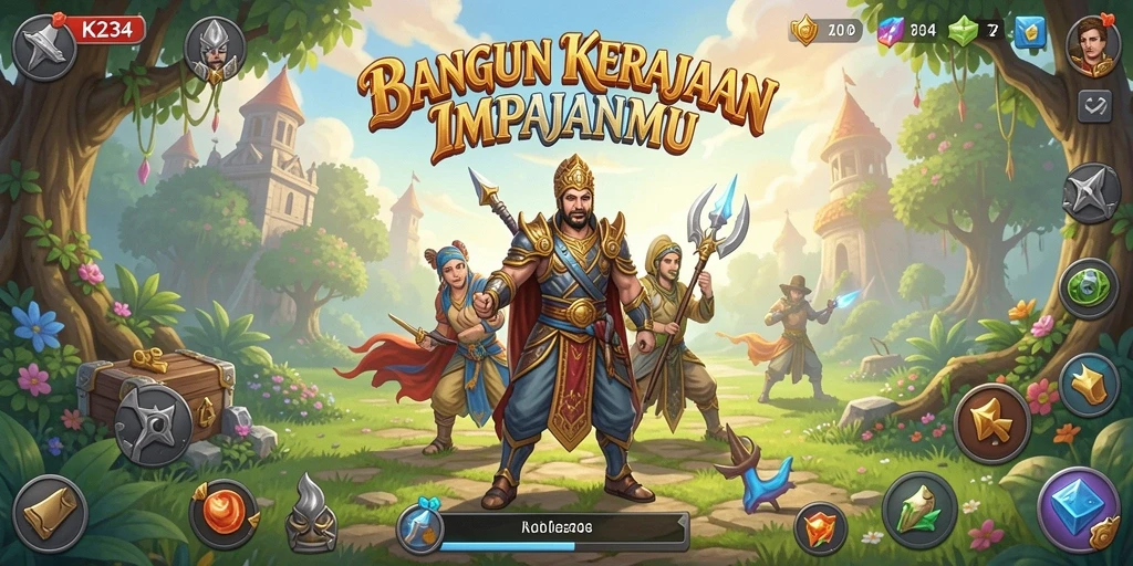 Gameplay K234 menampilkan strategi membangun kerajaan yang mendebarkan.
