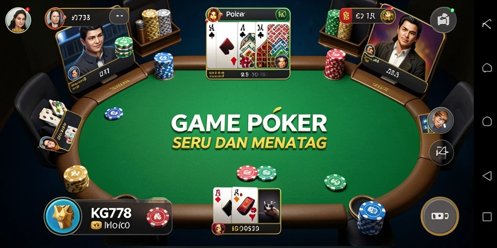 Tampilan gameplay poker yang menarik dan seru.