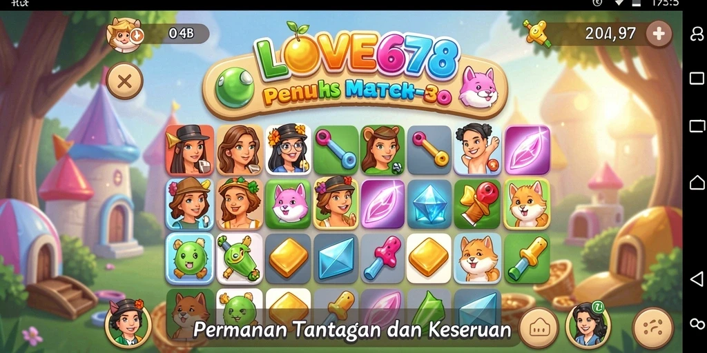 Tampilan gameplay Match-3 yang seru dan menantang.
