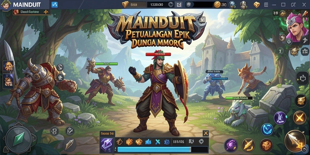 Tampilan screenshot utama MAINDUIT menampilkan momen epic gameplay MMORPG.