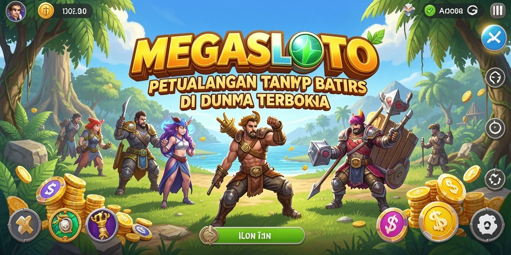 Tangkapan layar utama MEGASLOTO menampilkan aksi seru di dunia terbuka.