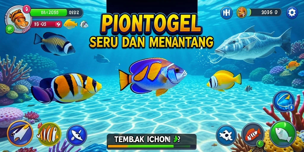 Tampilan gameplay PIONTOGEL dengan aksi menembak ikan yang seru.