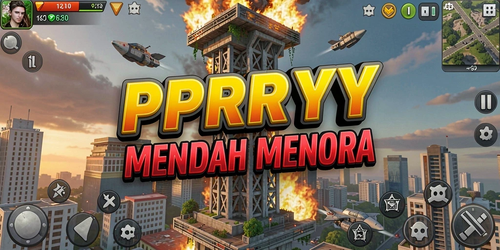 Gameplay seru dan menegangkan dalam PPRRYY Tower Defense.