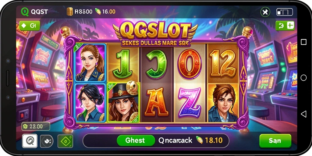 Screenshot gameplay QQSLOT menunjukkan pengalaman bermain slot yang imersif.