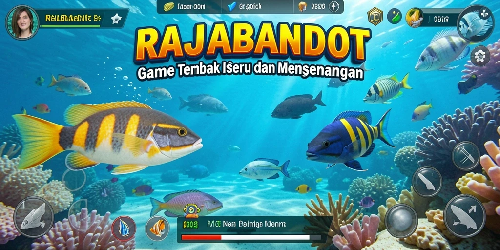 Tampilan gameplay seru dalam RAJABANDOT saat menembak ikan.