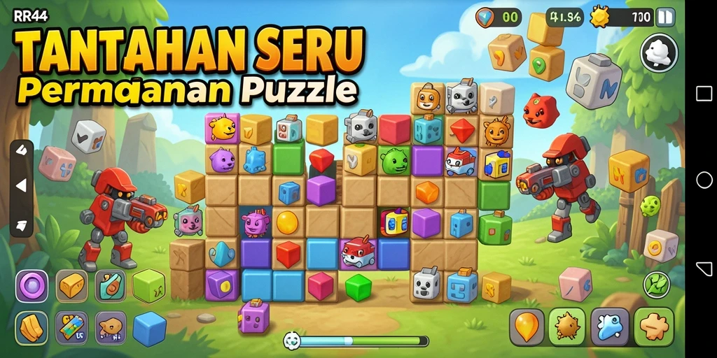 Tangkapan layar gameplay RR44 menampilkan tantangan puzzle yang menarik.