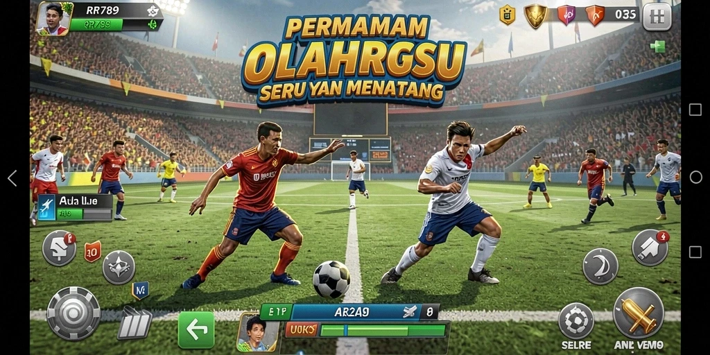Tangkapan layar utama menunjukkan aksi pertandingan olahraga yang mendebarkan.