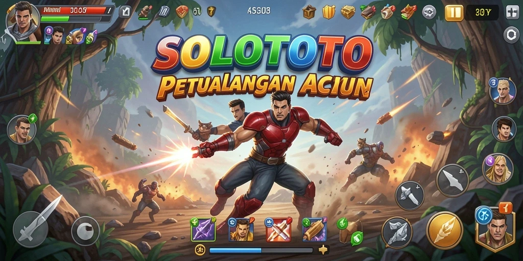 Tampilan gameplay seru dari SOLOTOTO dengan aksi tanpa henti.