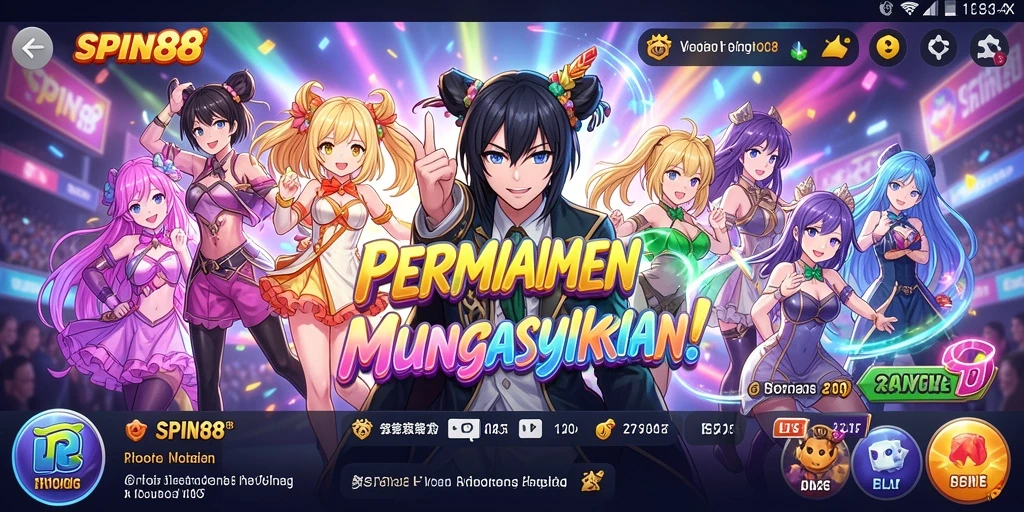 Tampilan gameplay SPIN88 dengan karakter Anime yang menawan.