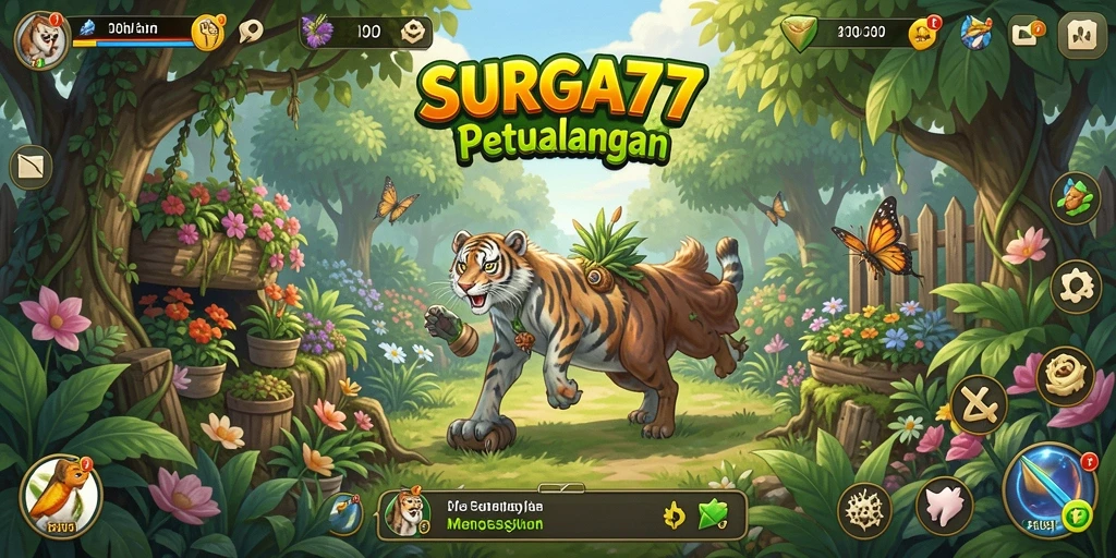 Tampilan gameplay SURGA77 yang menarik saat berkebun.