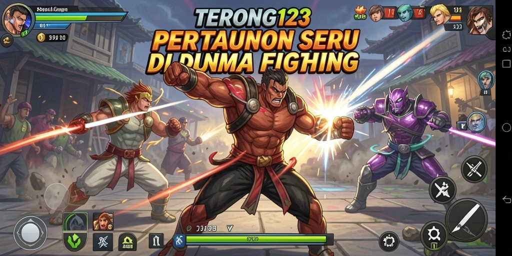 Tampilan pertarungan seru dalam game Fighting TERONG123.