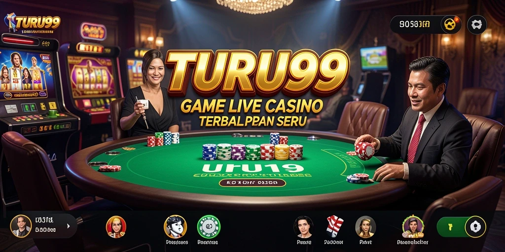 Tampilan gameplay Live Casino TURU99 yang memikat dengan dealer profesional.