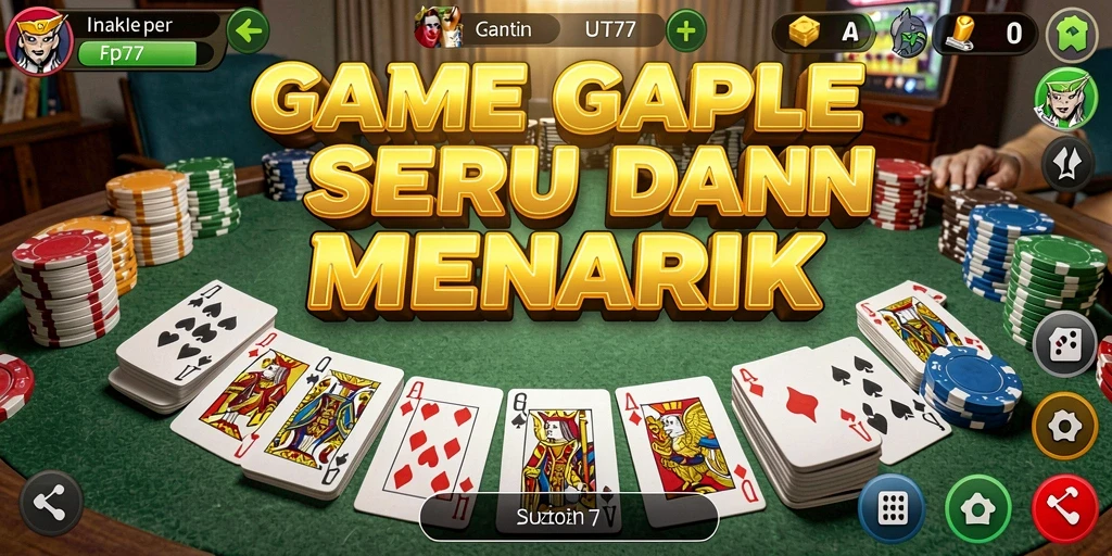 Gameplay menarik dalam UT77, memperlihatkan serunya bermain Gaple.