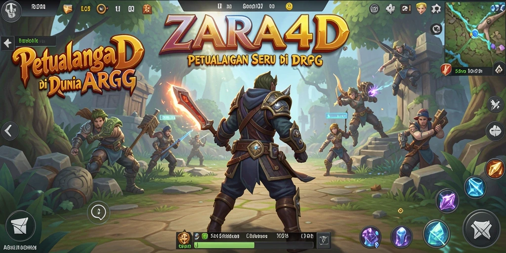 Gameplay ZARA4D yang seru dengan pertarungan melawan monster di dunia fantasi.